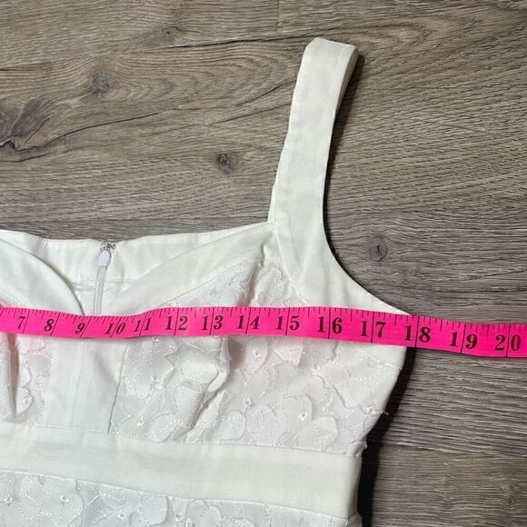 Cache White Sweetheart Neckline Floral Lace Sundress Size 10 NEW with Tag - Picture 8 of 12